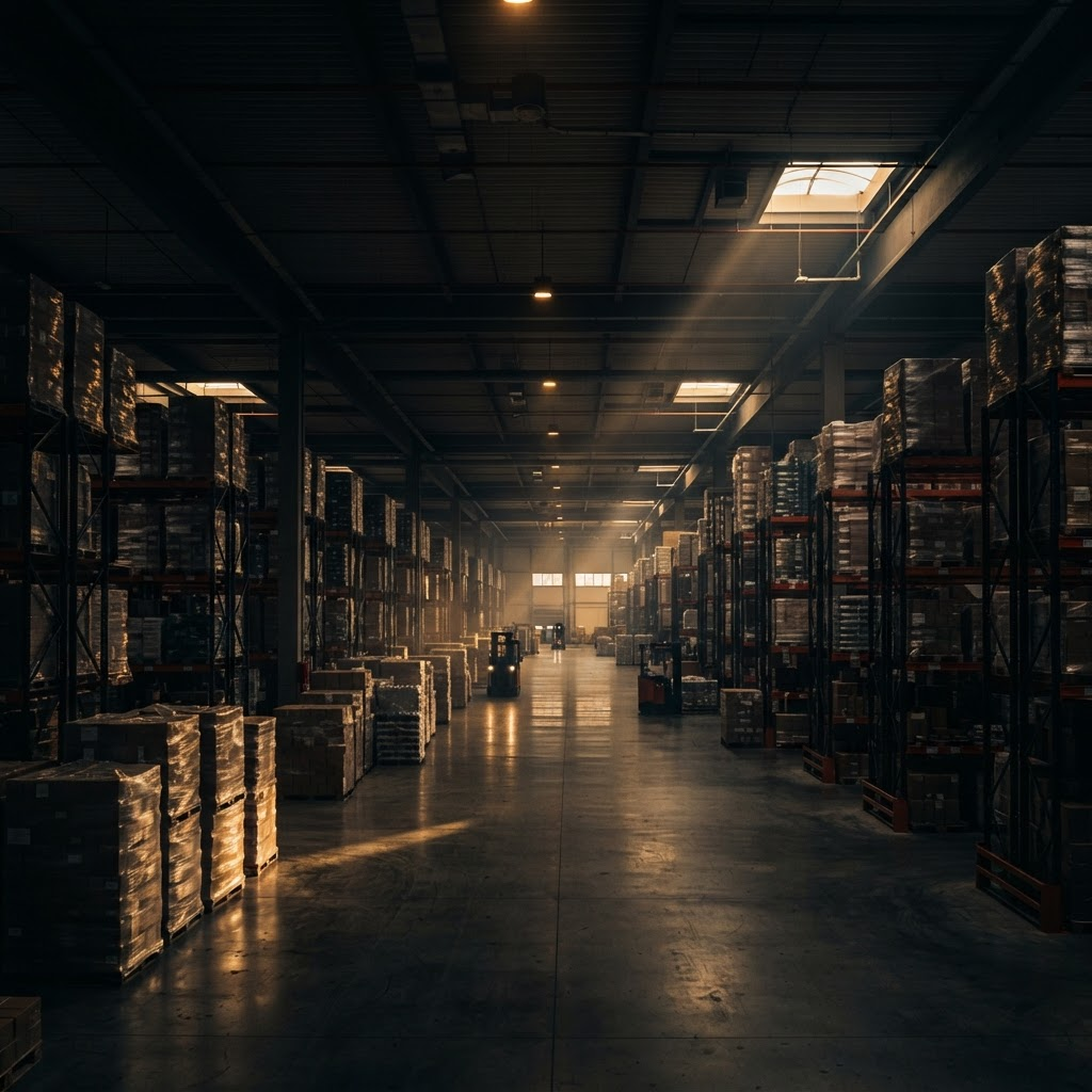 District Supply Trading wholesale distribution warehouse filled with pallets